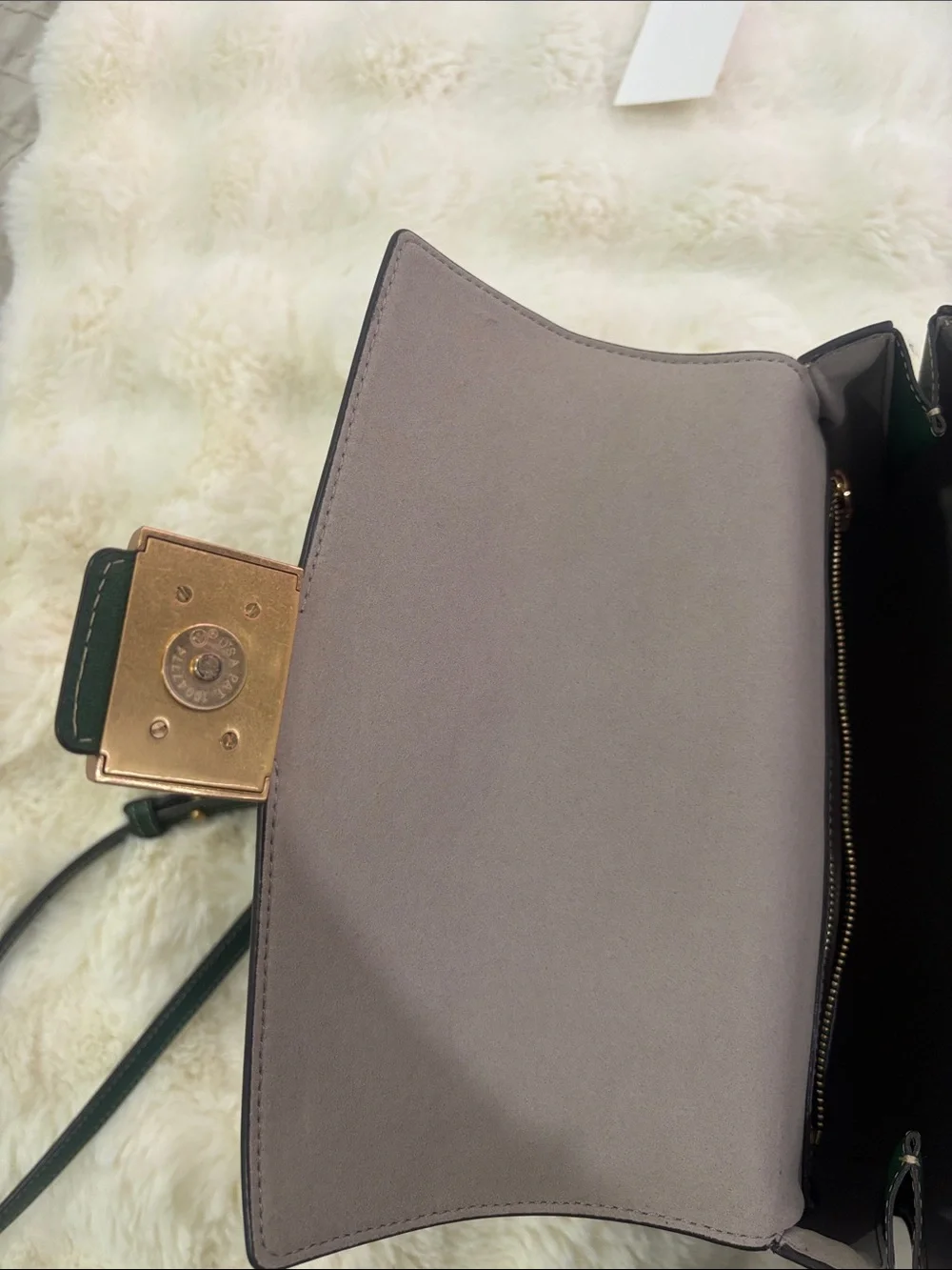 kate spade Green Leather Top-Handle Satchel with Gold Hardware